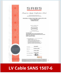LV Cable SANS 1507-6