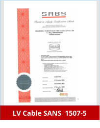 LV Cable SANS  1507-5